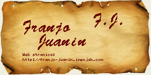Franjo Juanin vizit kartica